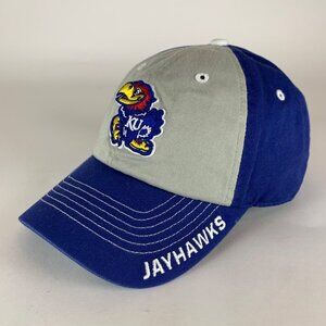Kansas Jayhawks NCAA Blue Gray Fan Favorite Relaxed Fit Strapback Adjustable Hat